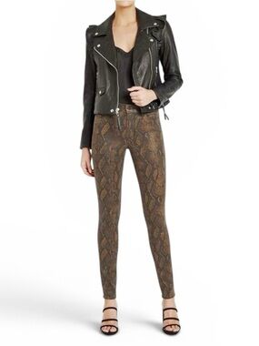 Paige Hoxton Ultra Skinny Jean in Coated Brown Snake